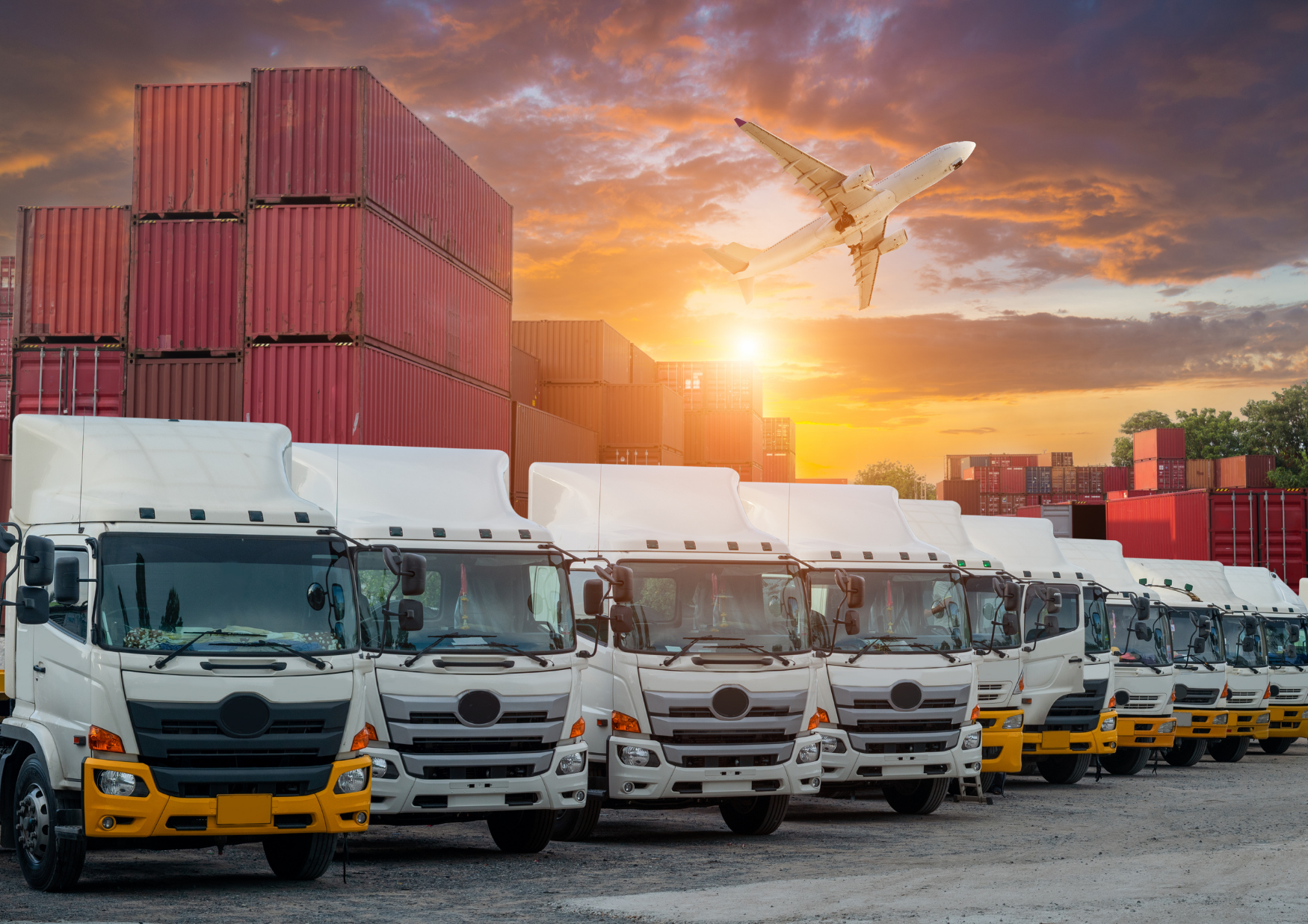 Visuel de transport international de marchandises